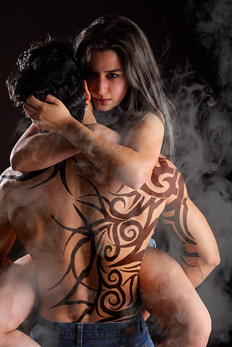 Young couple holding each other