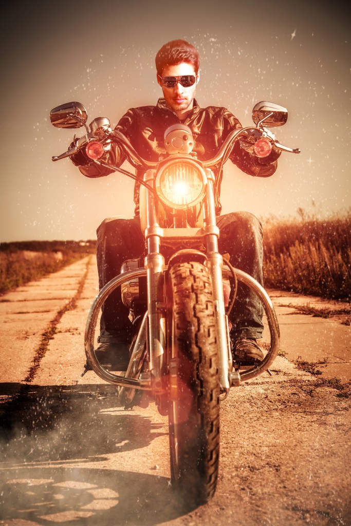 Biker on a motorcycle